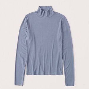 Abercrombie blue mock neck tee